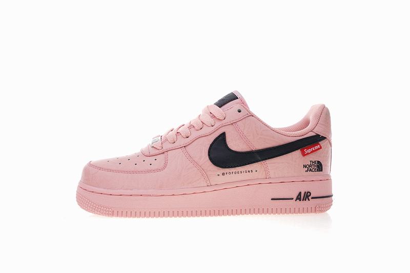 Supreme x The North Face x Nike Air Force one pink AR3066-800